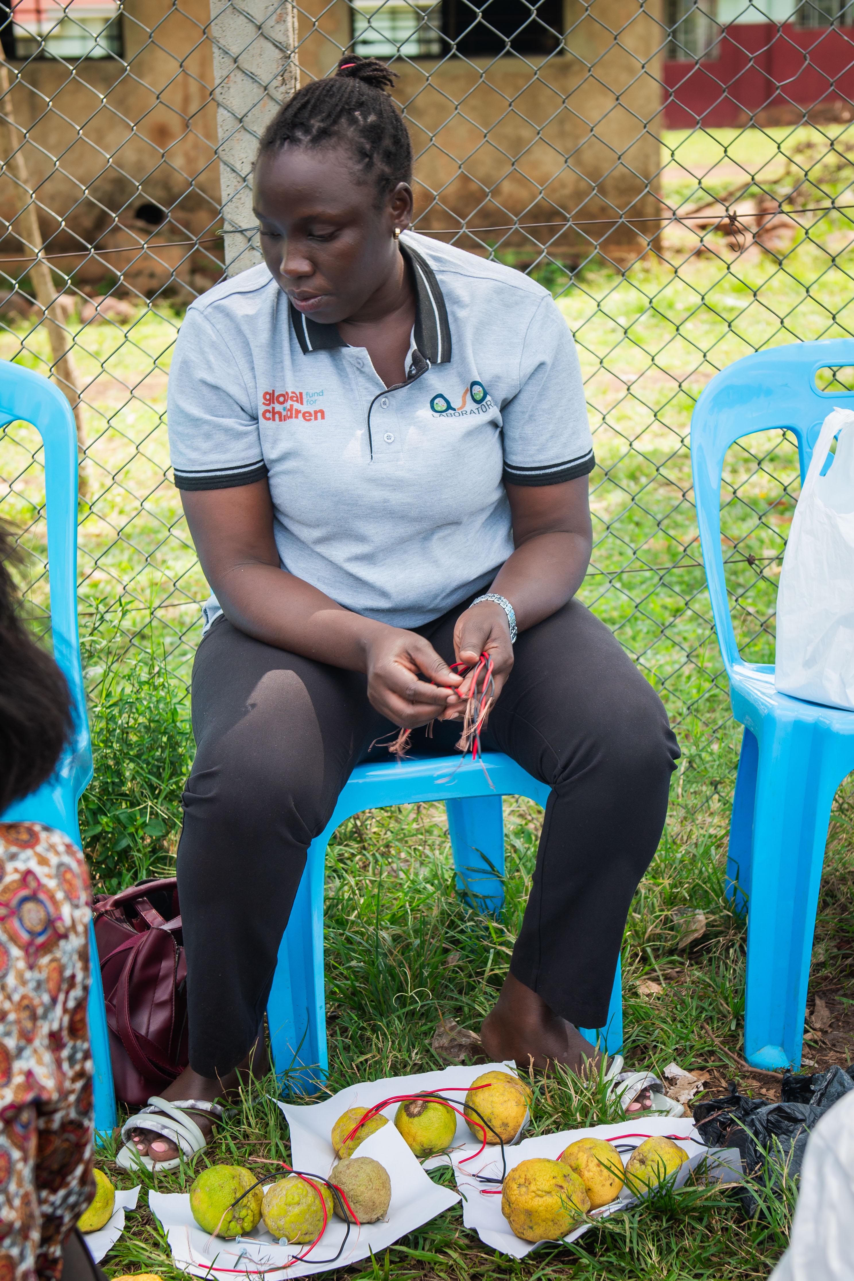 Electric circuit practical at Gulu prison primary school