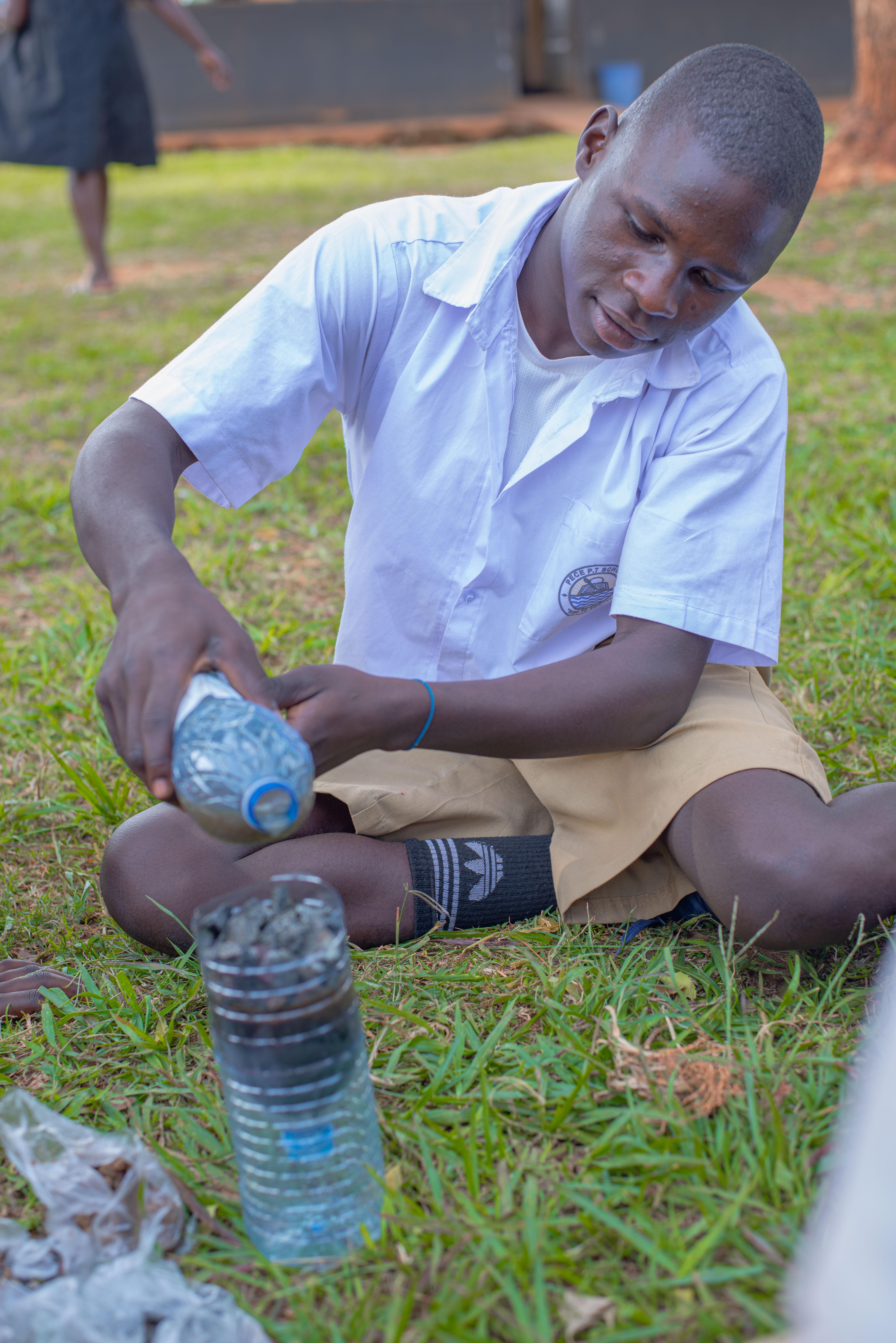 water filtration practical in pece primary school